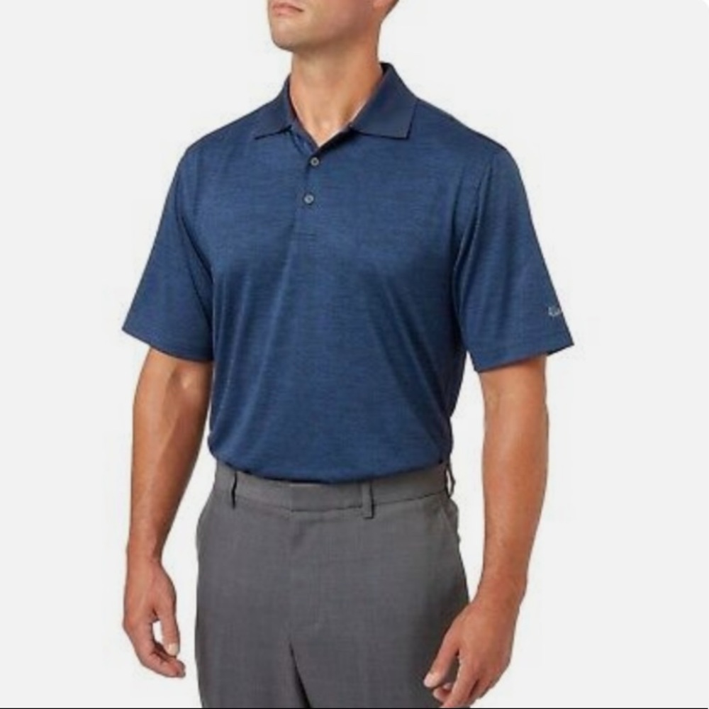Walter Hagen Men's Essentials Space Dye Golf Polo Navy Large